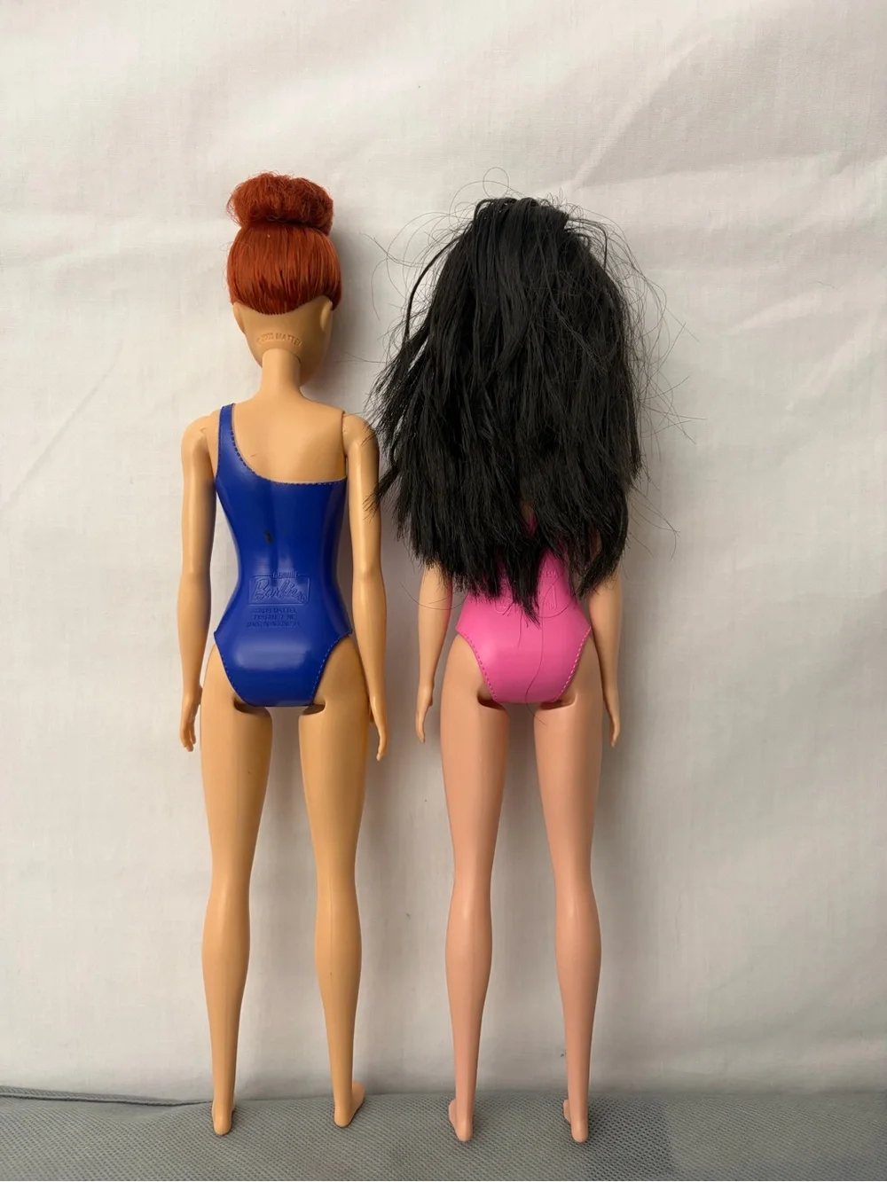 Barbie Ballet Dance Dolls Pair Blue Pink Leotards Excellent (F291)